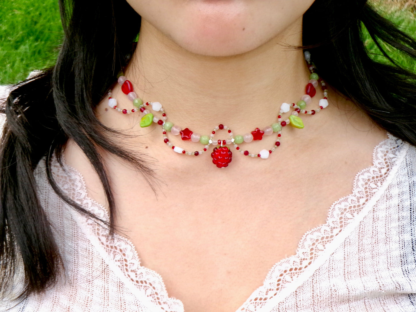 Raspberry Swirl Necklace