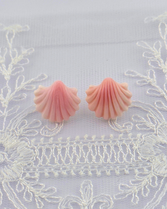 Bubblegum Seashell Earrings