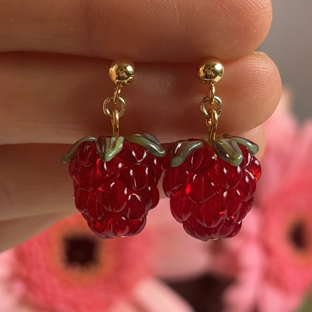 Raspberry Earrings