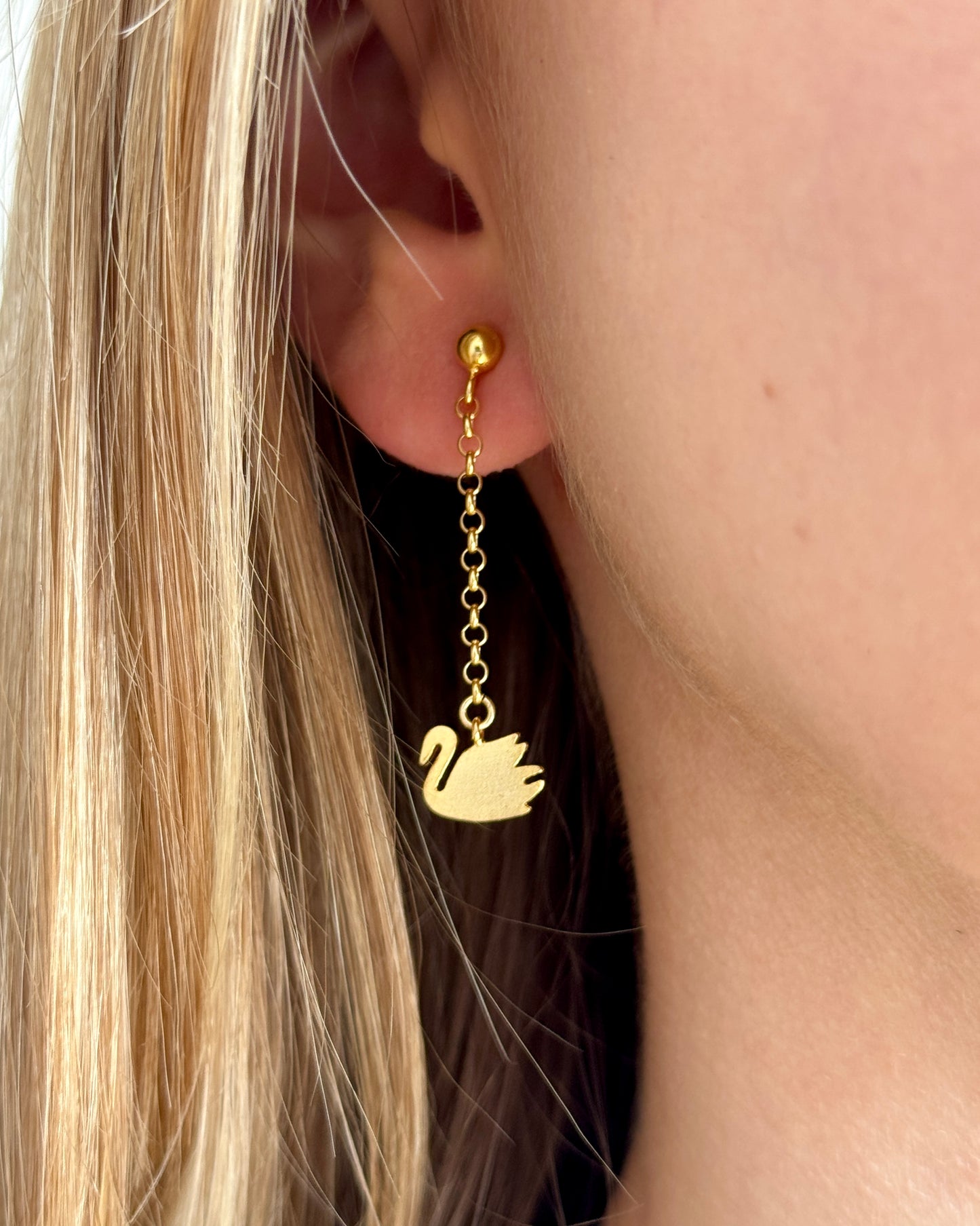 The Gold Swan Earrings
