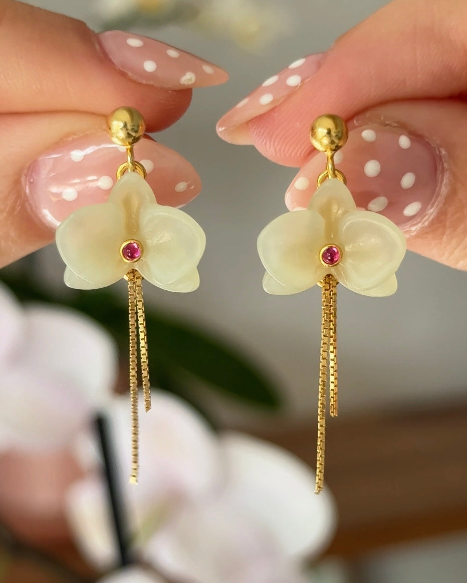 Orchid Jade Earrings